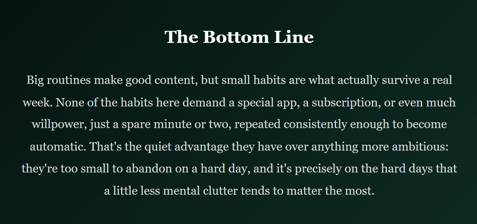 The Tiny Habits That Quietly Undo Hours of Daily Overwhelm