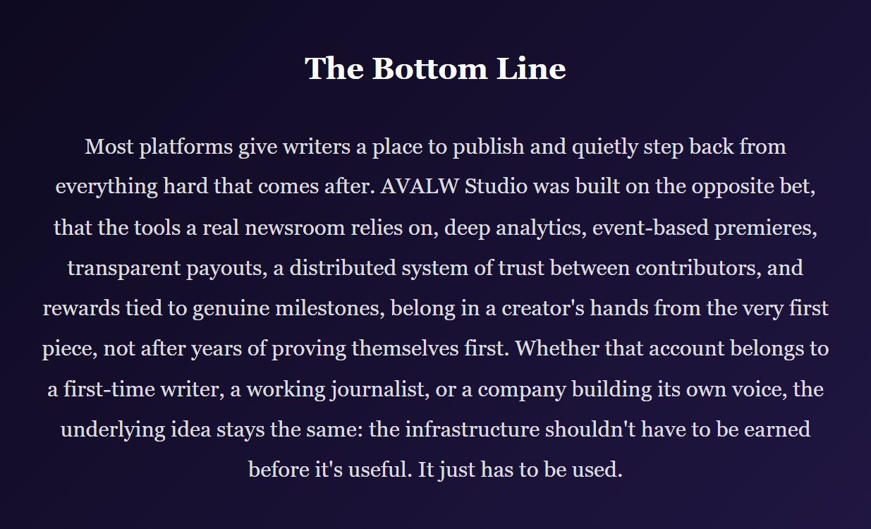 Inside AVALW Studio: What Happens When a Publishing Platform Stops Stopping at "Publish"