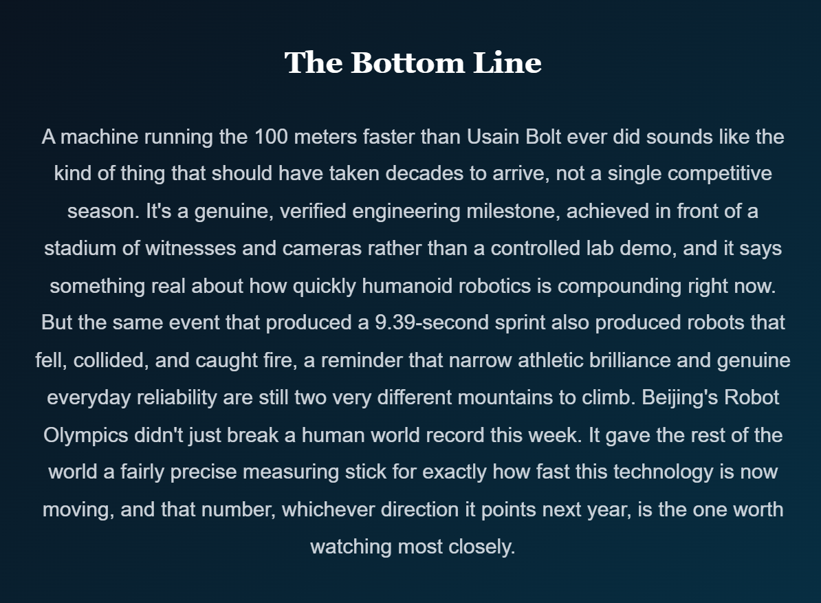 Inside Beijing's Robot Olympics: How a Machine Just Ran Faster Than Any Human Ever Has