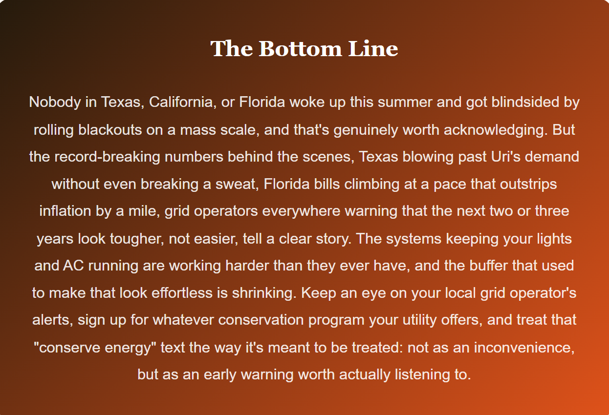 Your AC Isn't the Only Thing Working Overtime This Summer, So Is the Entire Grid