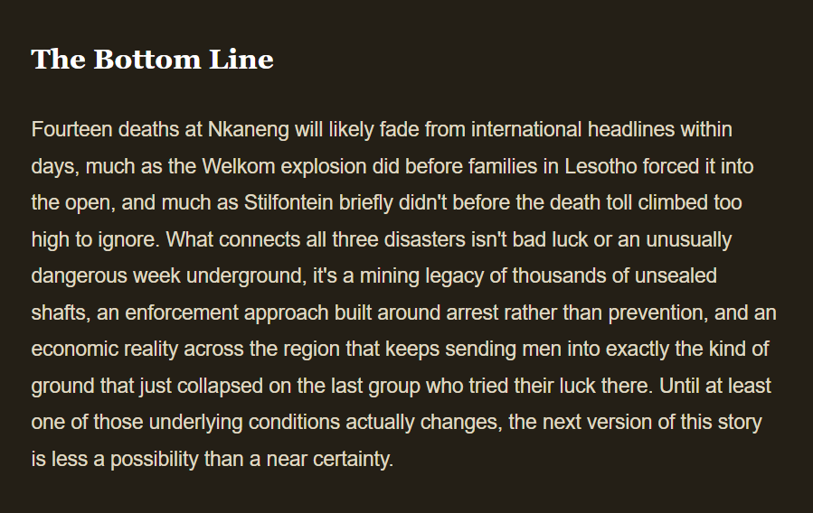 Inside the Rockfall That Killed 14 Miners, and the Abandoned Shafts That Keep Claiming Lives