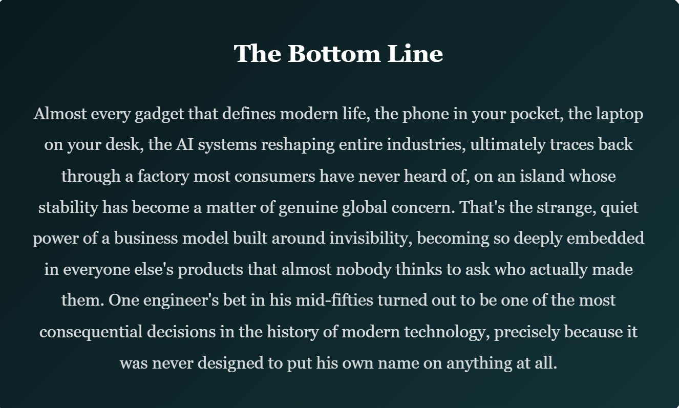 The Invisible Giant: How One Engineer's Bet in His Mid-Fifties Built the Company the Entire World Secretly Depends On