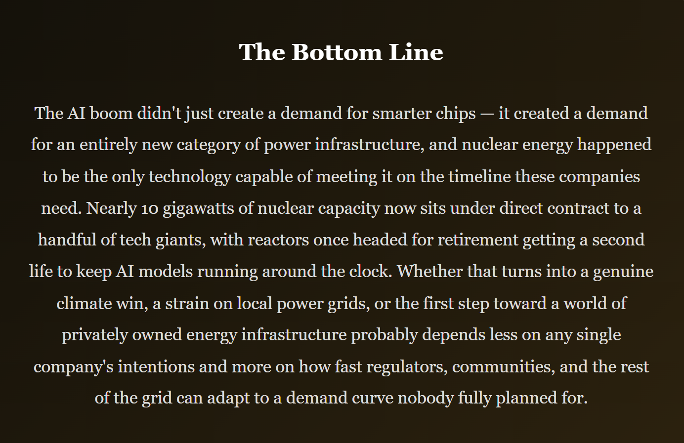 Powering the Machine: How Artificial Intelligence Is Forcing Big Tech to Resurrect Nuclear Energy
