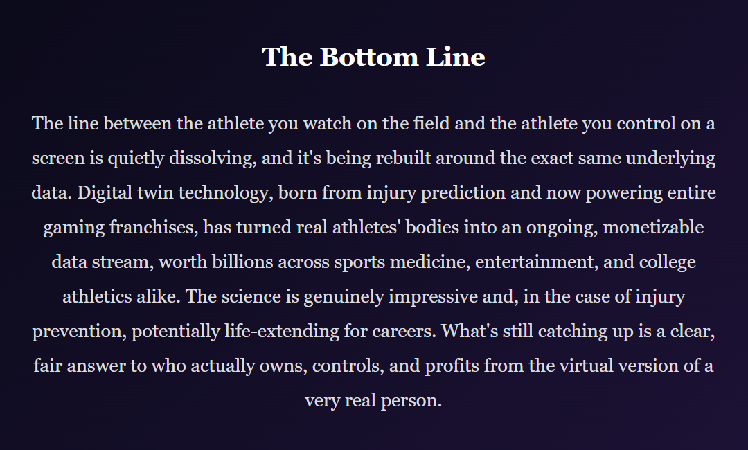 Meet Your Favorite Athlete's Digital Twin: The Virtual Replica Quietly Reshaping Sports and Gaming