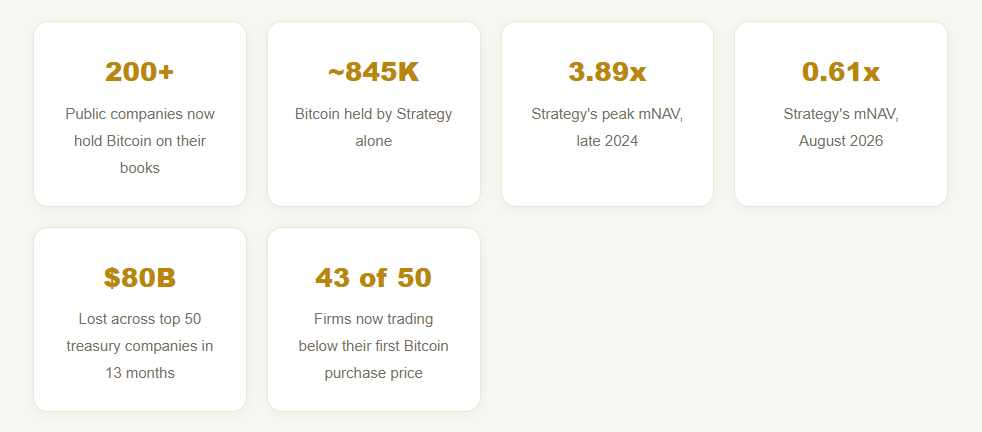 How Hundreds of Ordinary Companies Quietly Turned Themselves Into Bitcoin Funds, and Why the Model Is Now Cracking