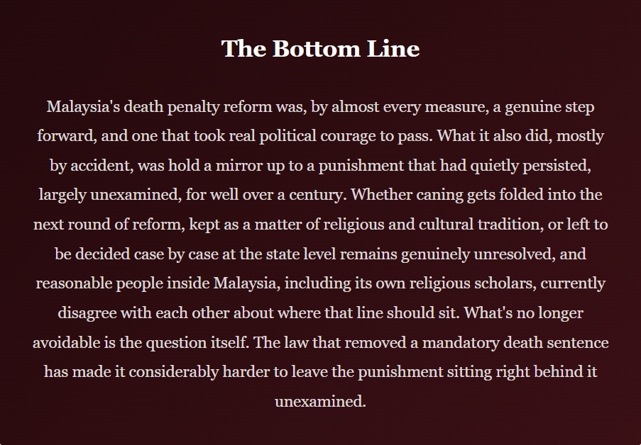 Twelve Strokes or Freedom: Inside Malaysia's Quiet Battle Over the Future of Judicial Caning