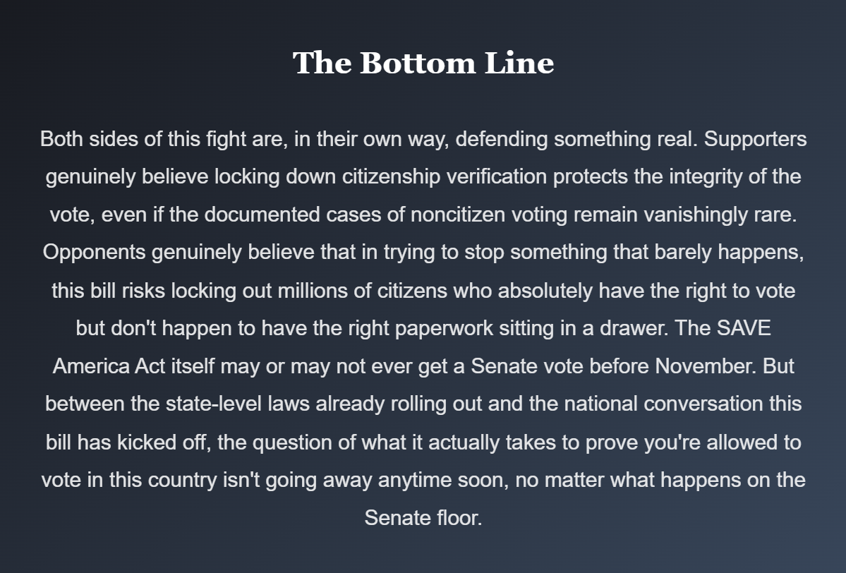 Everything You Need to Know About the SAVE America Act Before You Head to the Polls