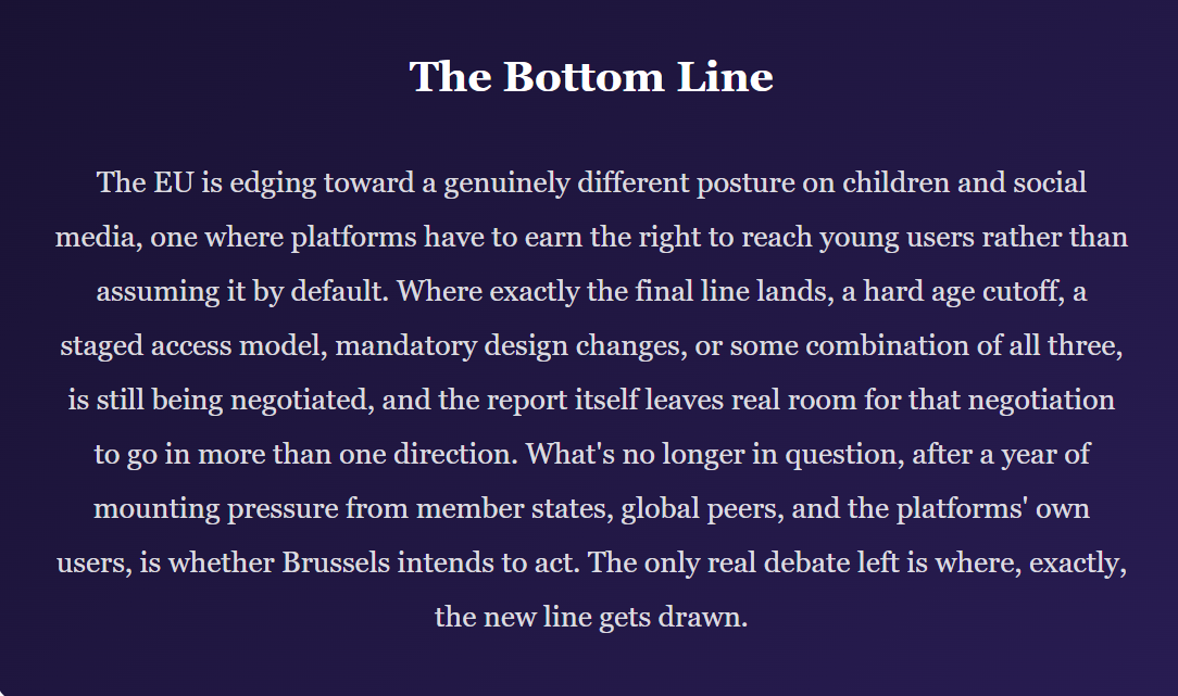 No Screens Before Three, No Social Media Before Thirteen: Inside Brussels' Boldest Plan Yet to Redesign Childhood Online