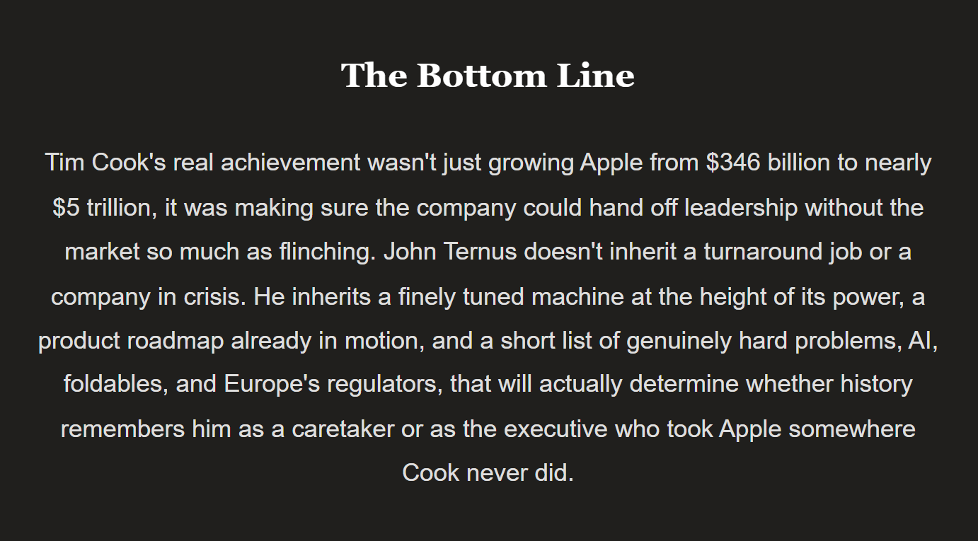 Inside Apple's Best-Rehearsed Leadership Change in Company History