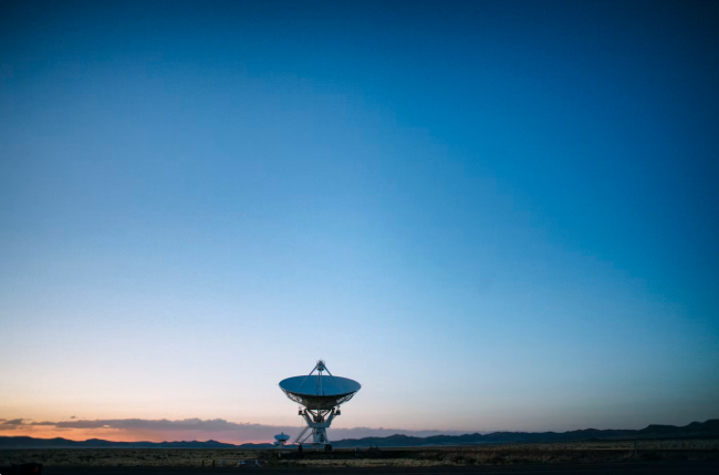 A satellite dish like this, paired with a
compatible router, is essentially all a household needs to get online through
Starlink — no fiber line or nearby cell tower required.
