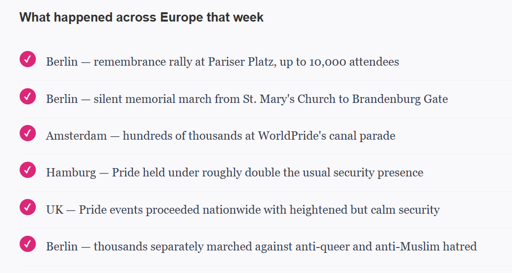 A Week After Tragedy Struck Berlin Pride, Europe Answered With Its Biggest Crowds in Years