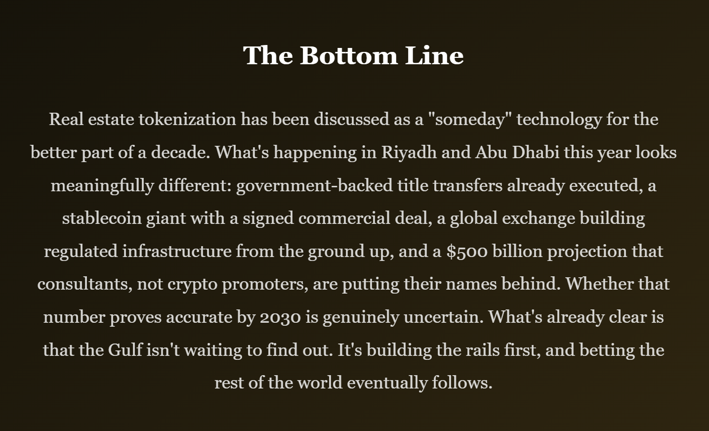 Inside the Gulf's $500 Billion Bet to Put Real Estate on the Blockchain