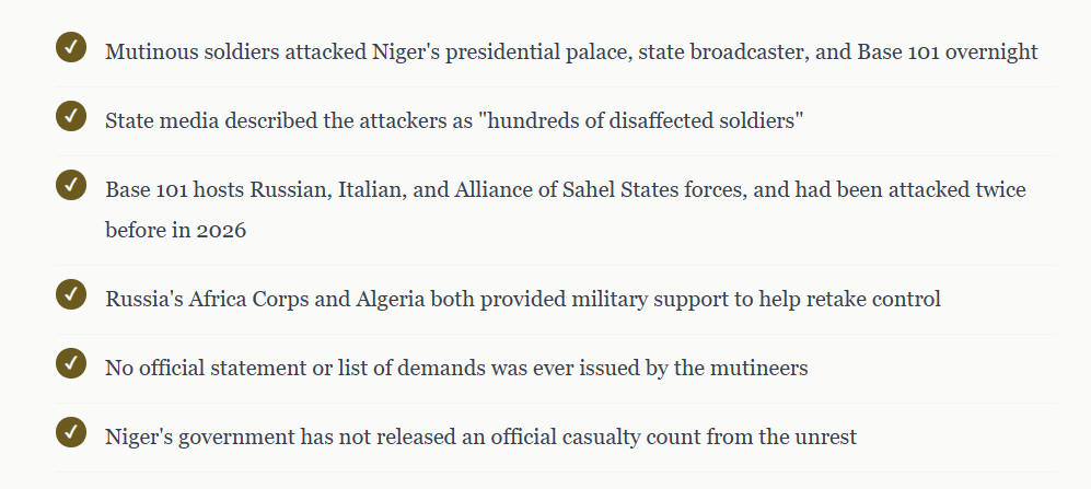 Inside the Mutiny That Nearly Toppled Niger's Military Government From Within