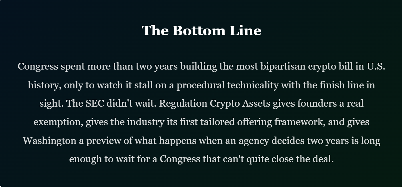 While Congress Stalled, the SEC Moved: Inside Regulation Crypto Assets