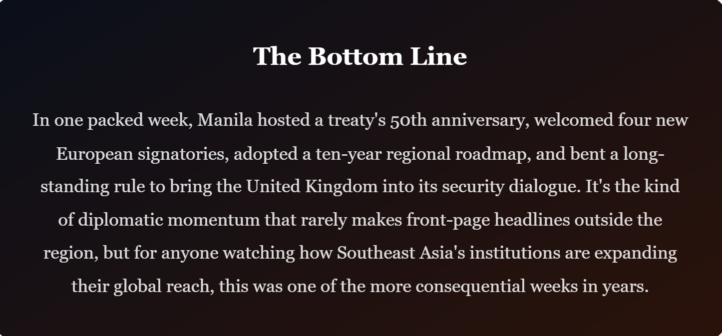 Why the UK Just Broke a Rule ASEAN Hadn't Bent in Years to Join This Manila Summit