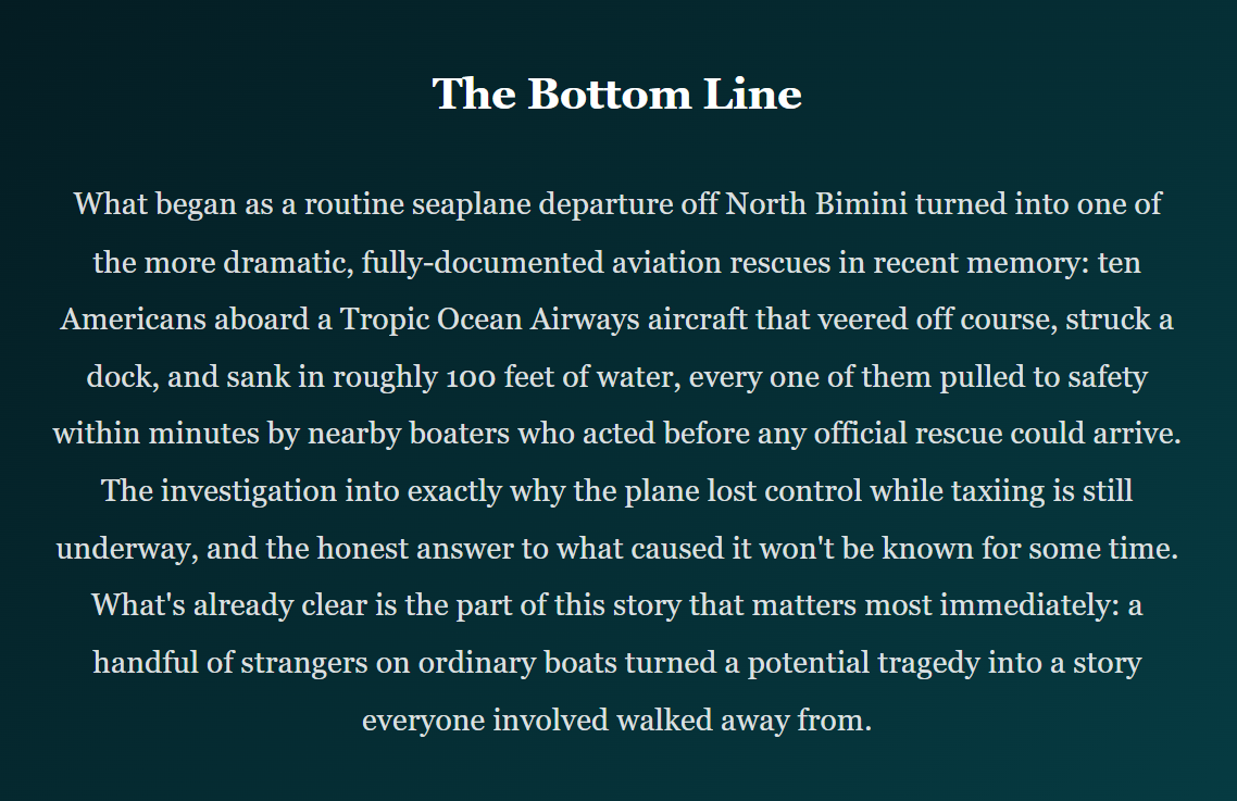 Seaplane Crash Caught on Camera: How Ten Americans Escaped a Sinking Aircraft in North Bimini