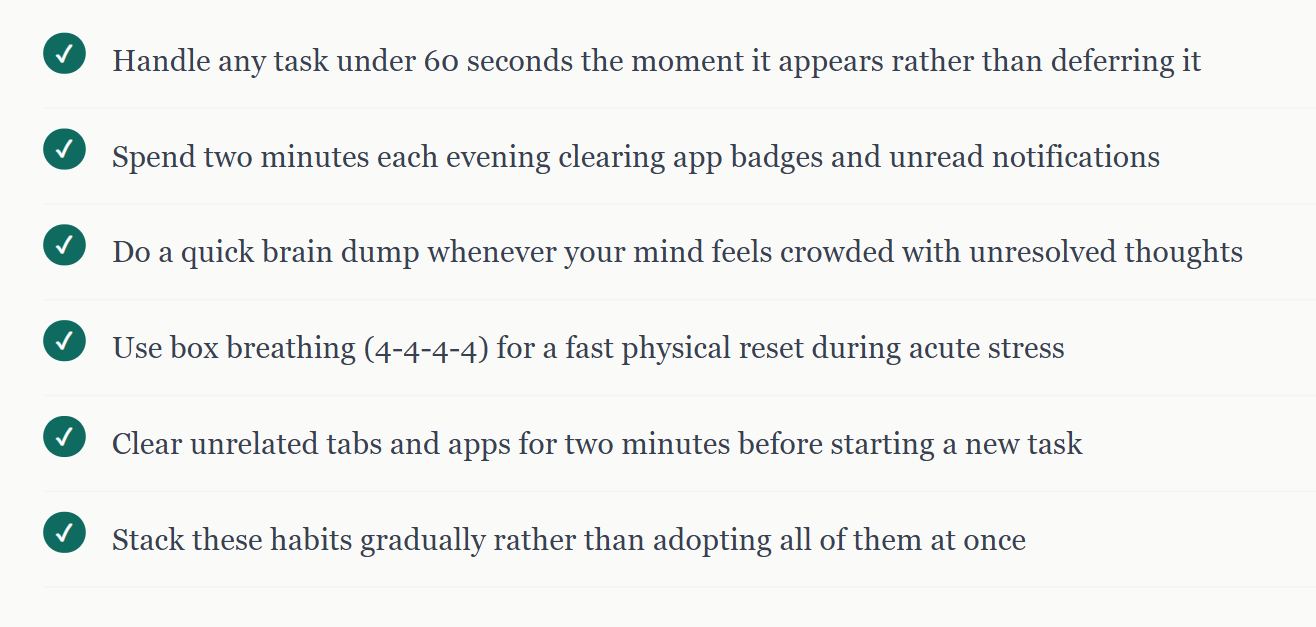 The Tiny Habits That Quietly Undo Hours of Daily Overwhelm